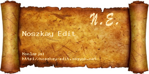Noszkay Edit névjegykártya